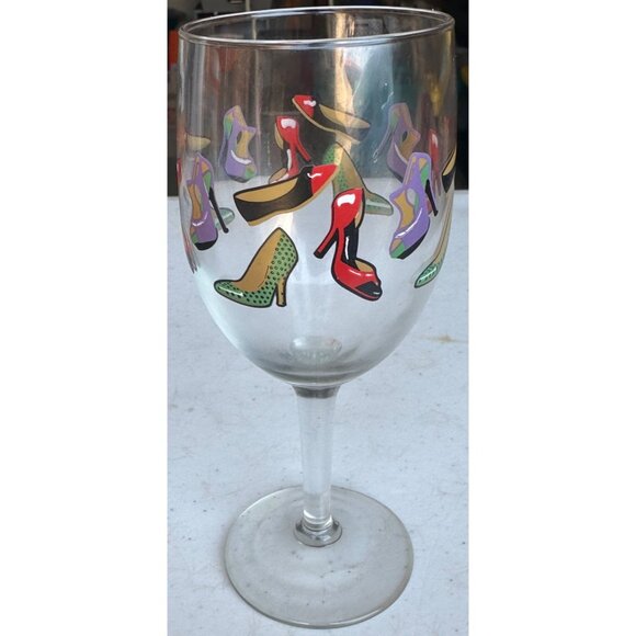High Heel Shoes Theme Clear Stemmed Wine Glass 10 oz. Capacity 7" Tall - Picture 3 of 10